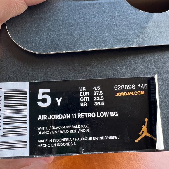 Nike Air Jordan 11 Retro Low BG Emerald White Sneakers 528896-145 Size 5Y - Picture 3 of 12